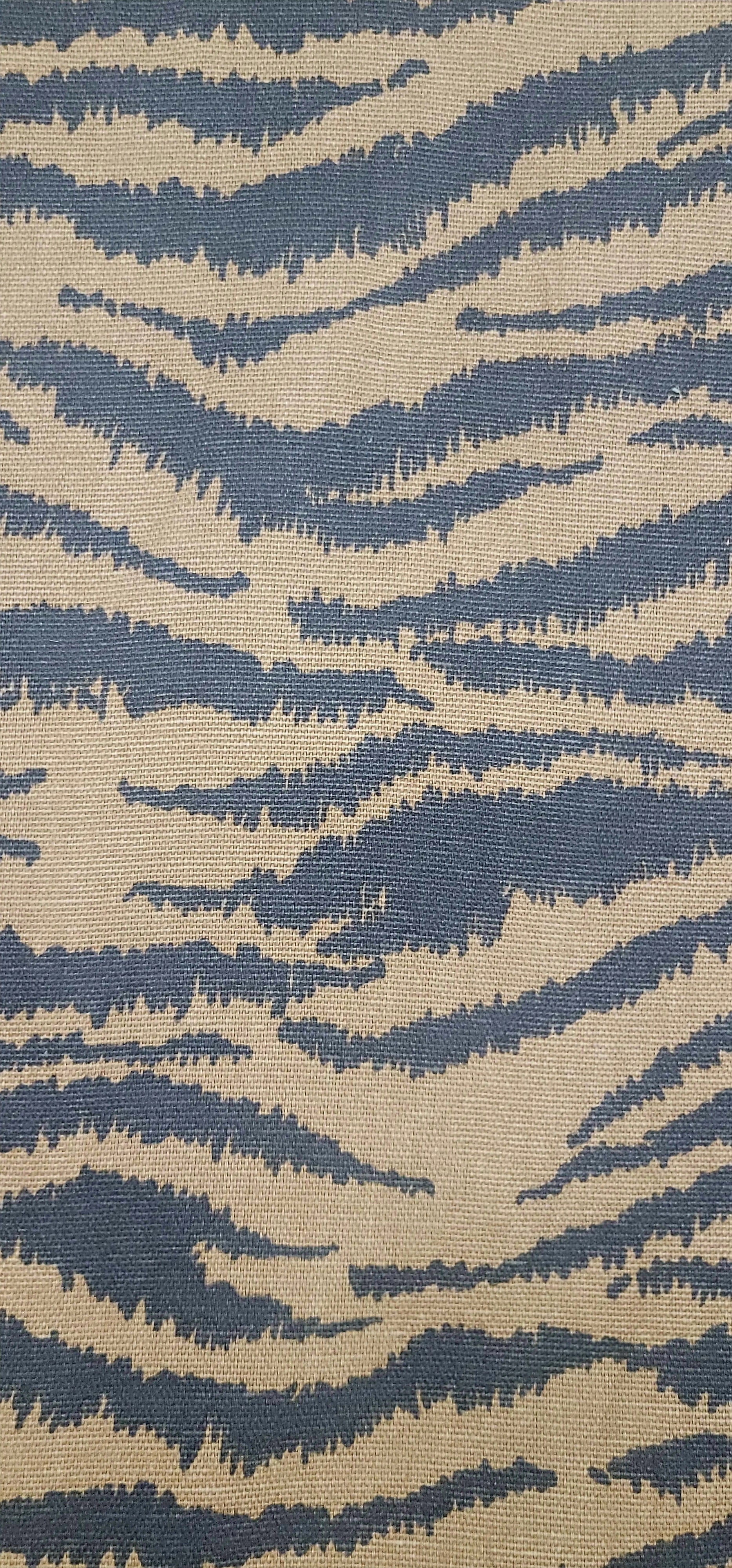 Brown & Beige Animal Print Woven Upholstery Fabric – Modern Tiger Stripe
