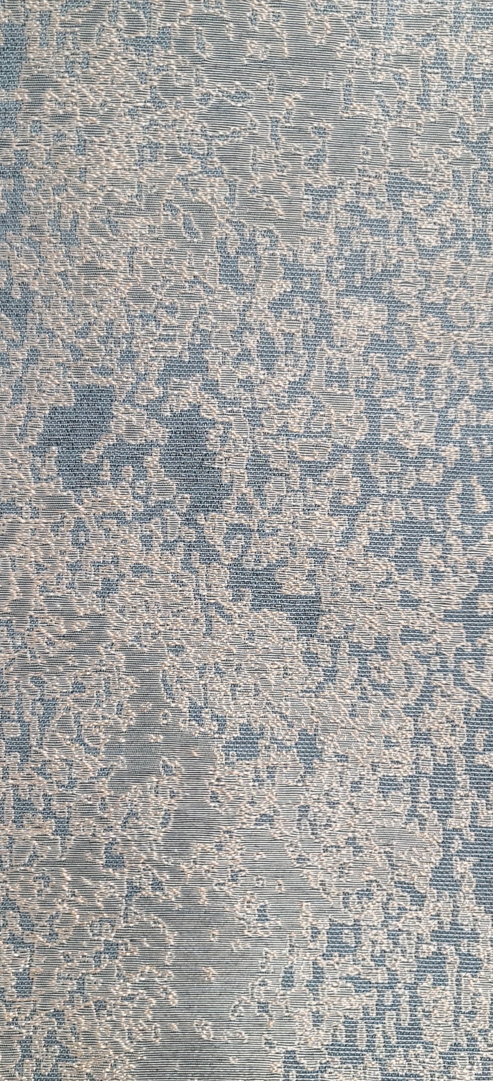 Light Blue and Ivory Textured Jacquard Fabric – Elegant Upholstery & Drapery Textile