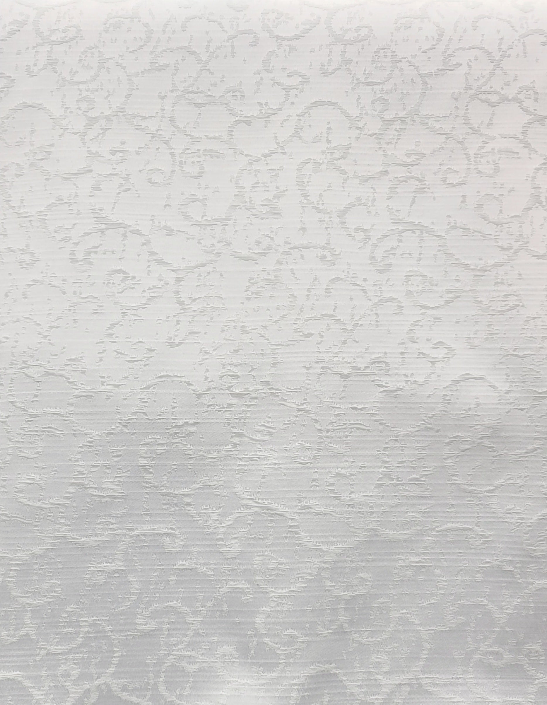White Tone-on-Tone Scroll Jacquard Drapery Fabric
