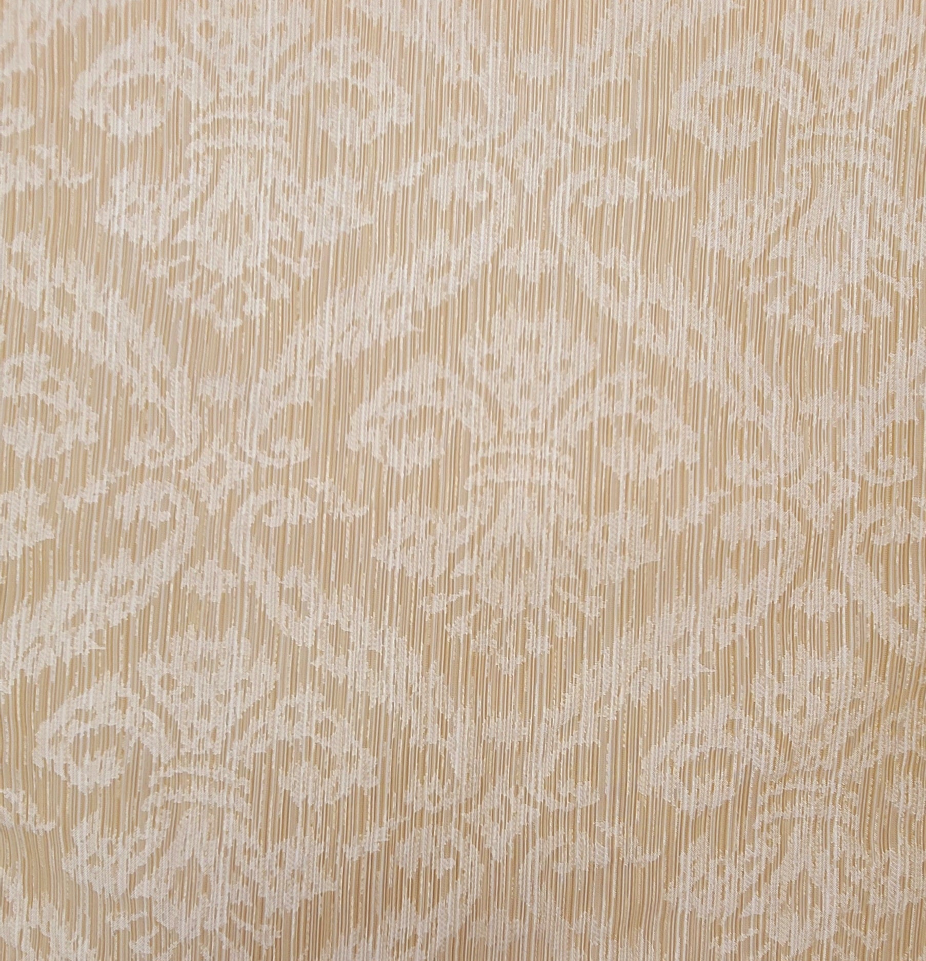 Beige and Ivory Damask Jacquard Upholstery Fabric – Classic Textured Design