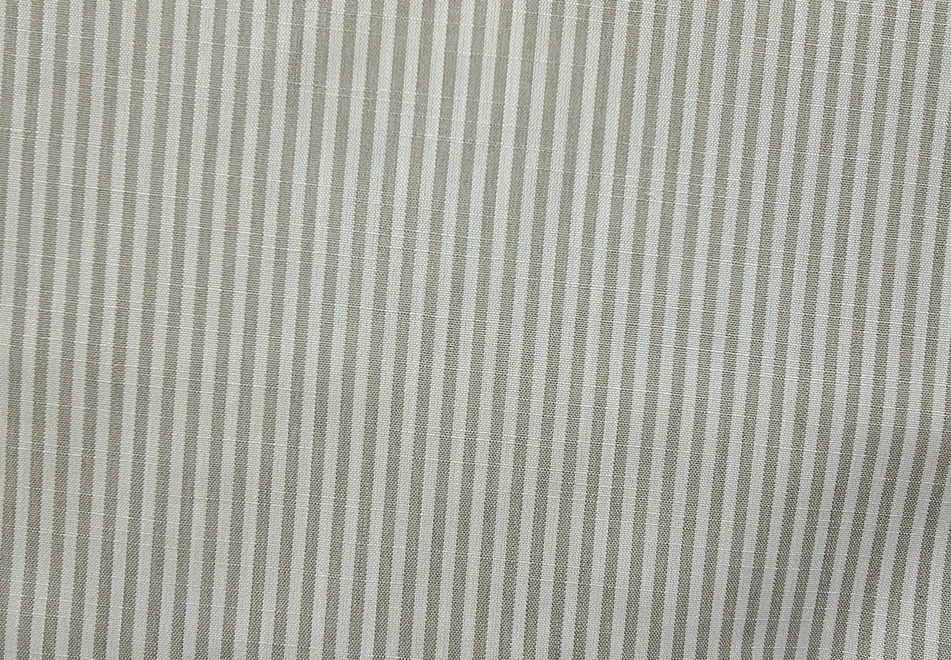 Neutral Vertical Stripe Fabric – Beige and White Cotton Blend for Upholstery & Drapery