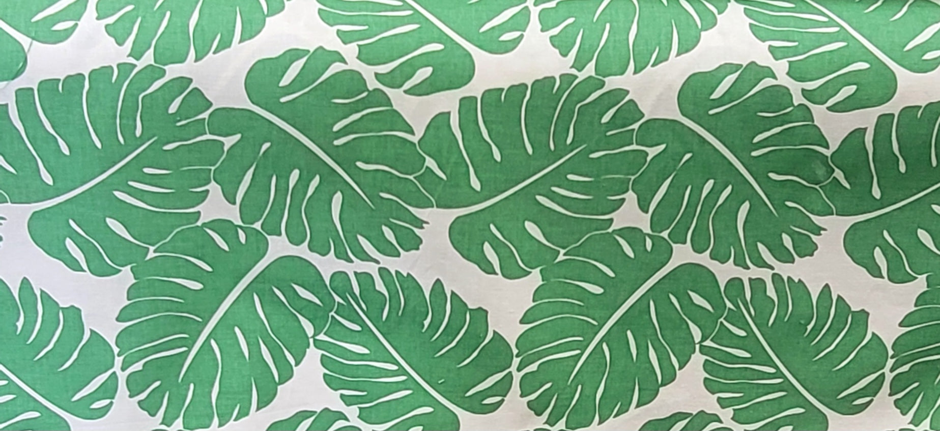 Tropical Monstera Leaf Print Fabric – Green Botanical Design