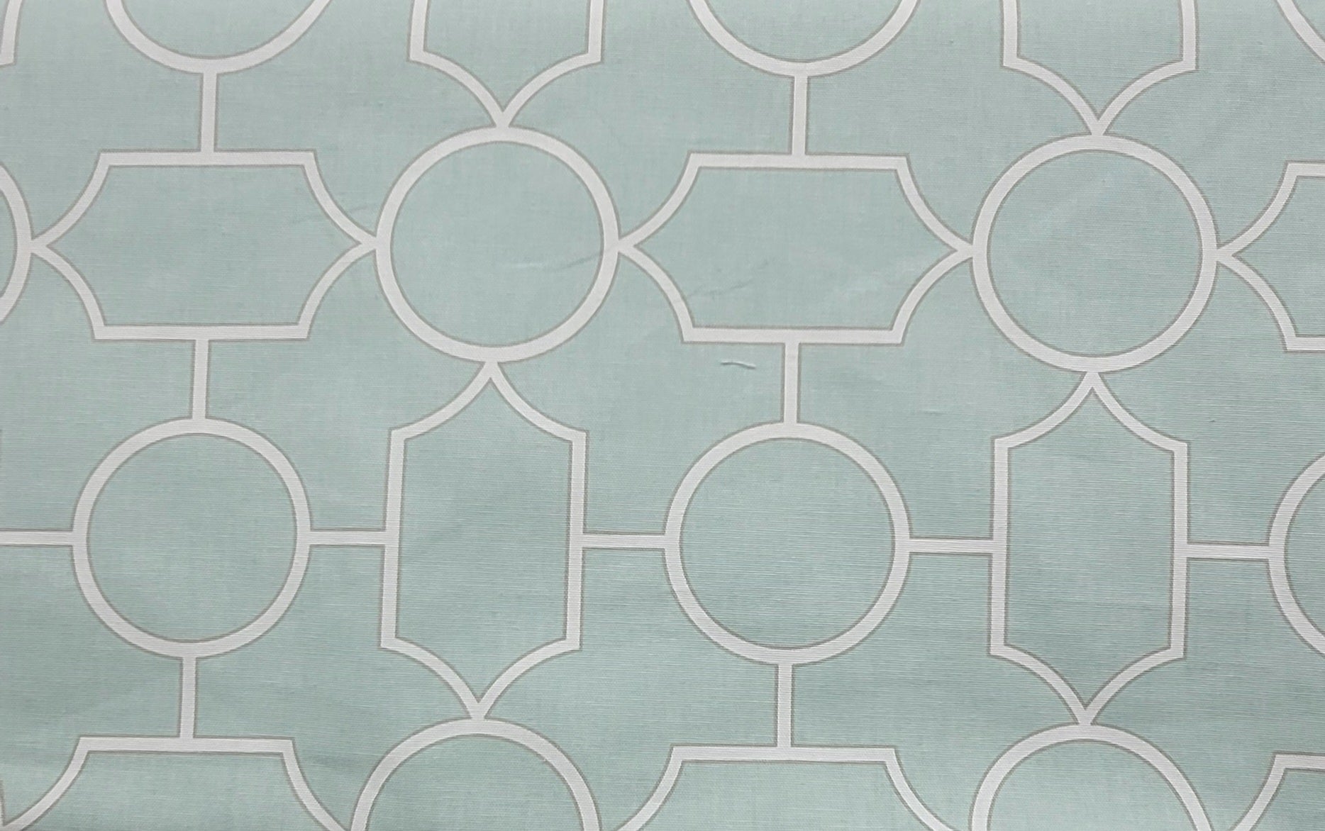Aqua Geometric Trellis Upholstery Fabric