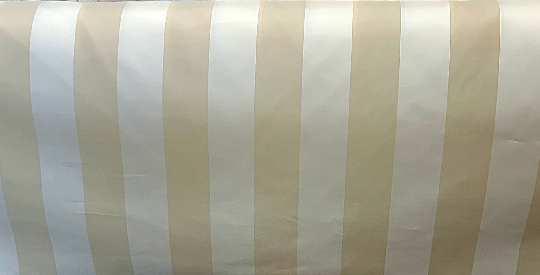 Beige and White Polyester Fabric with Wide Stripes – Classic Neutral Stripe Design