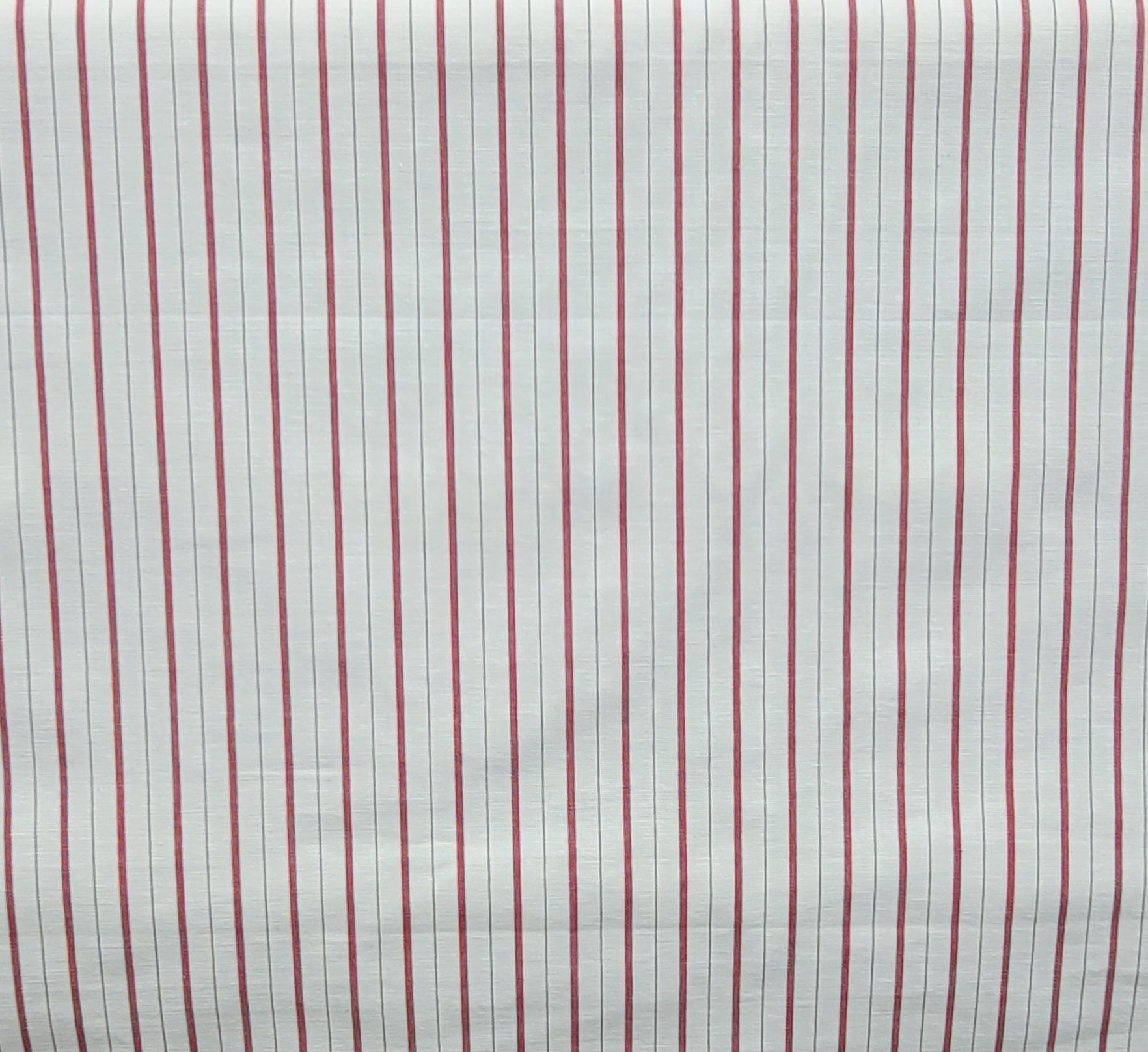 White Cotton Fabric with Red Pinstripes – Classic Striped Design