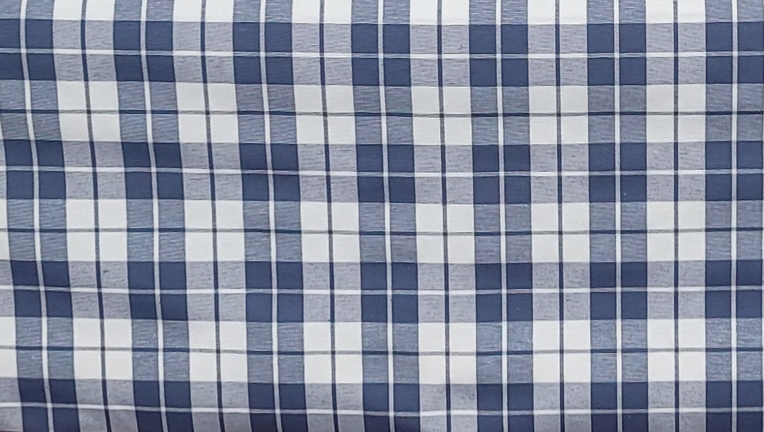Blue and White Checkered Fabric – Timeless Gingham Style Upholstery Material