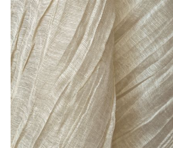 PLEATED LINEN SHEER - Greige