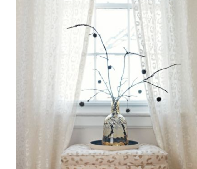 LEOPARD LINEN SHEER - Ivory