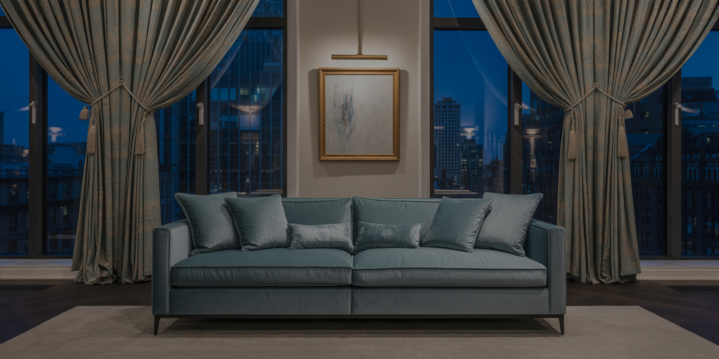 Mill End Fabrics showroom interior highlighting premium fabric collections