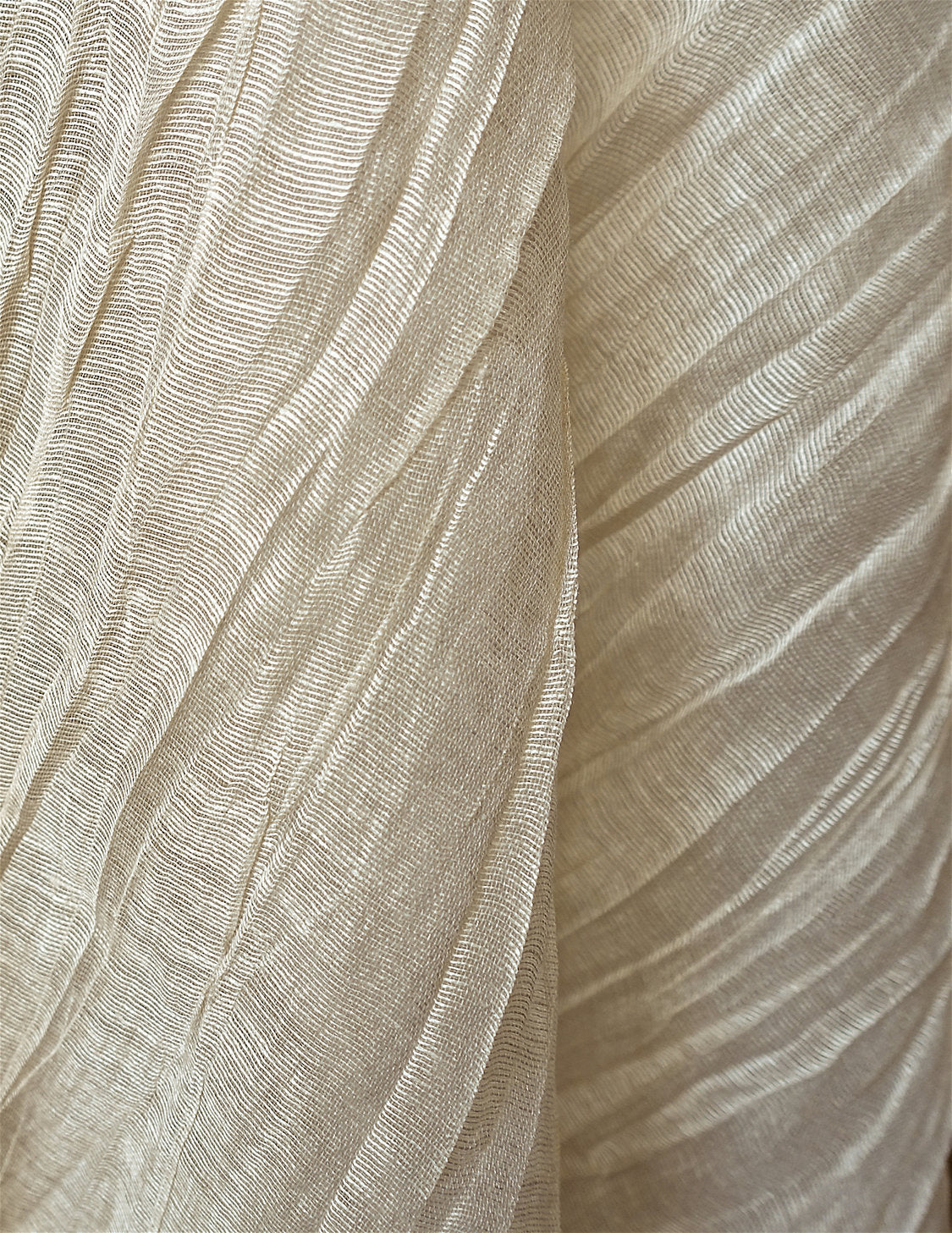 PLEATED LINEN SHEER - Greige