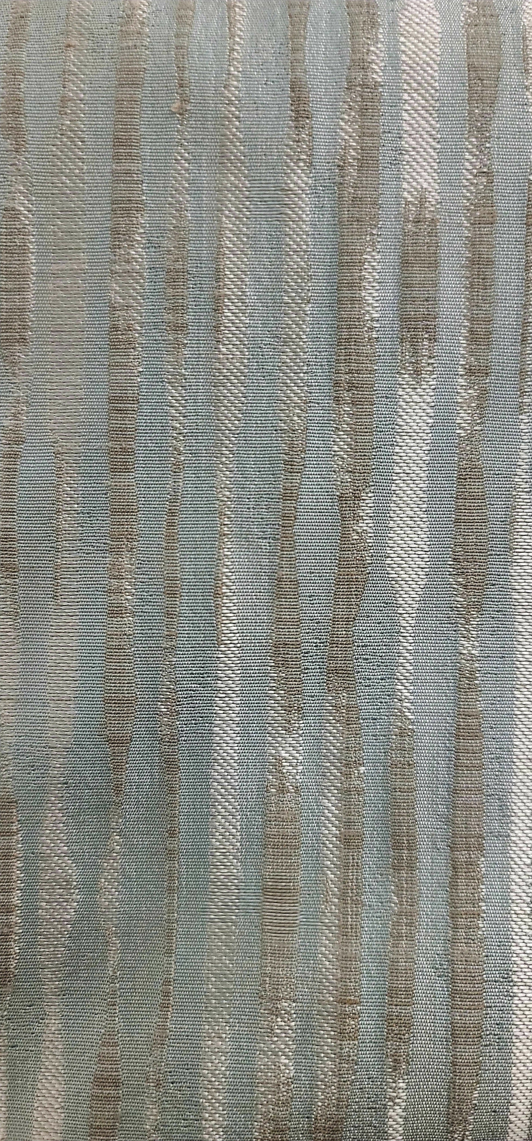 Beige & Silver-Blue Textured Stripe Upholstery Fabric – Modern Woven Design