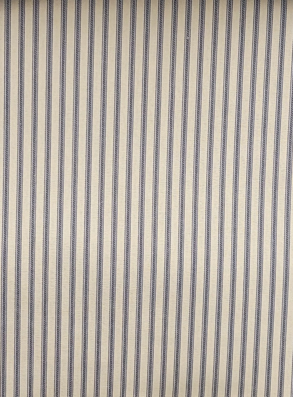 Classic Blue and White Pinstripe Fabric – Cotton Linen Blend for Upholstery & Curtains