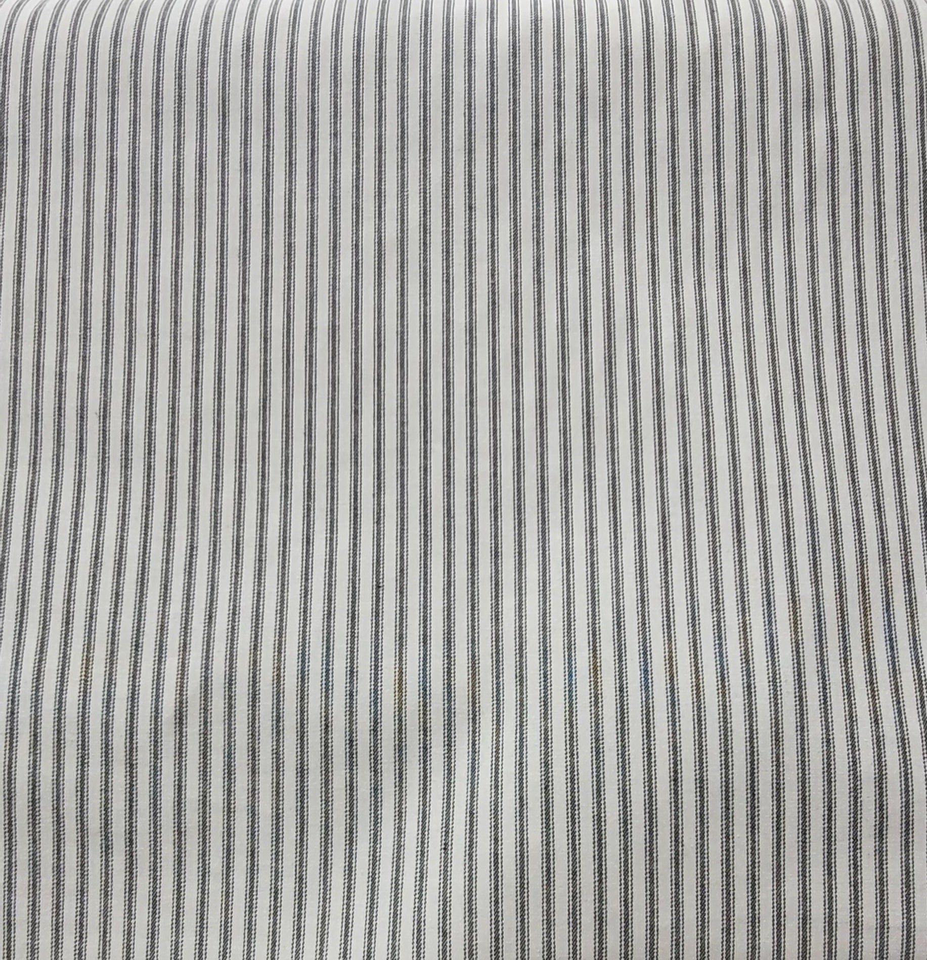 Black and White Ticking Stripe Fabric – Classic Cotton Blend for Upholstery & Curtains