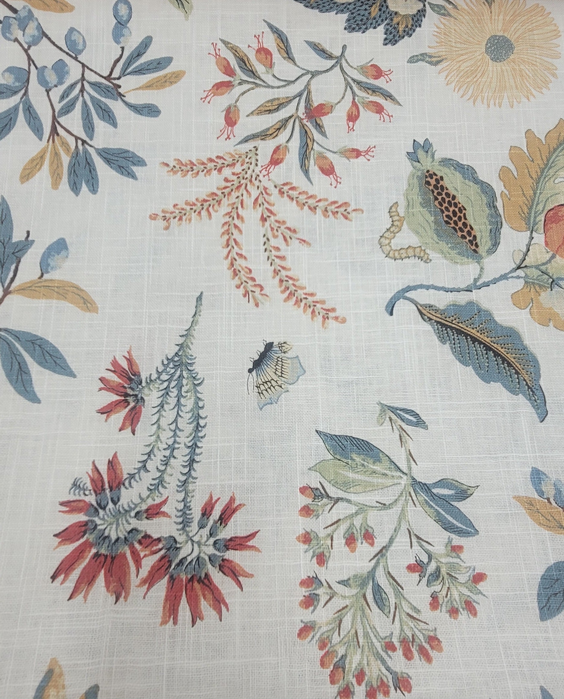 Botanical Garden Multi-Color Floral Linen Fabric