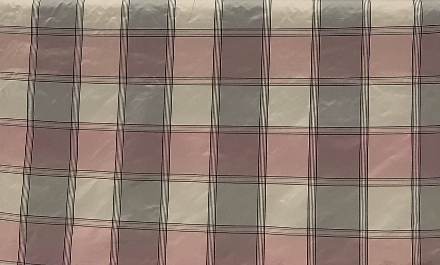 Pink and Gray Plaid Upholstery Fabric – Classic Check Pattern