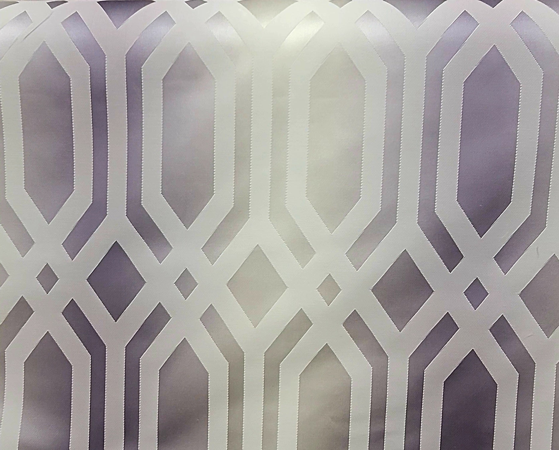 Light purple Geometric Satin Fabric – Modern Lattice Pattern for Drapery & Upholstery
