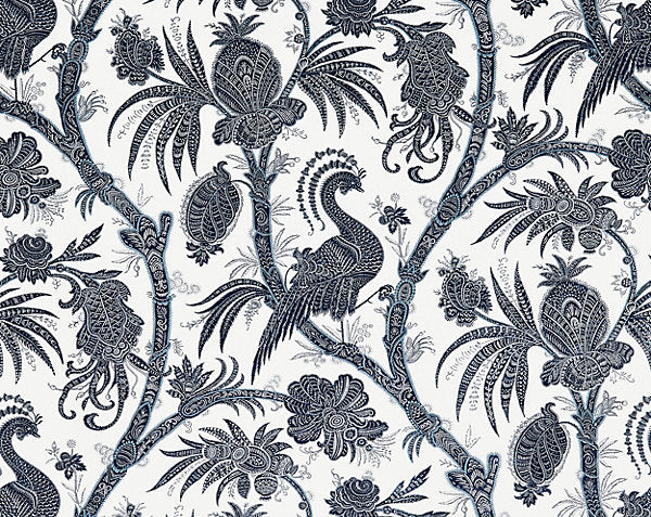BALINESE PEACOCK LINEN PRINT