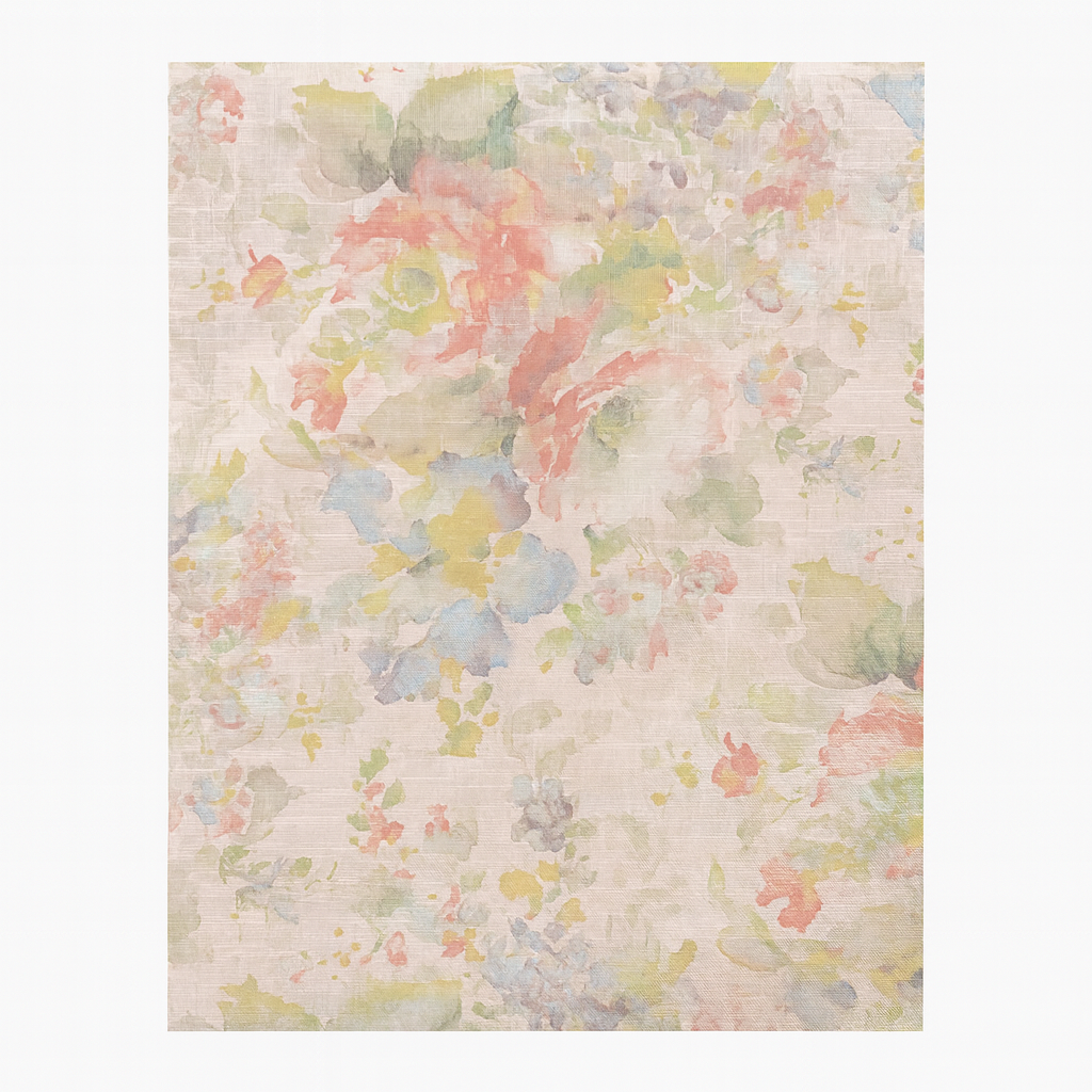 Pastel Watercolor Floral Fabric – Soft POLYESTER Blend for Drapery & Upholstery