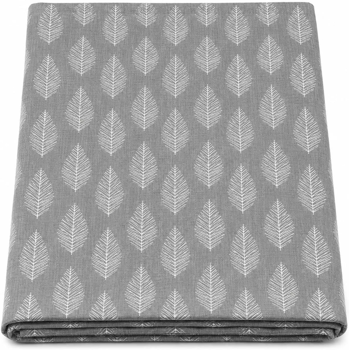 Gray Leaves Fabric – White Leaf Pattern Decorative Textile for Curtains, Drapery, Cushions & Home Décor