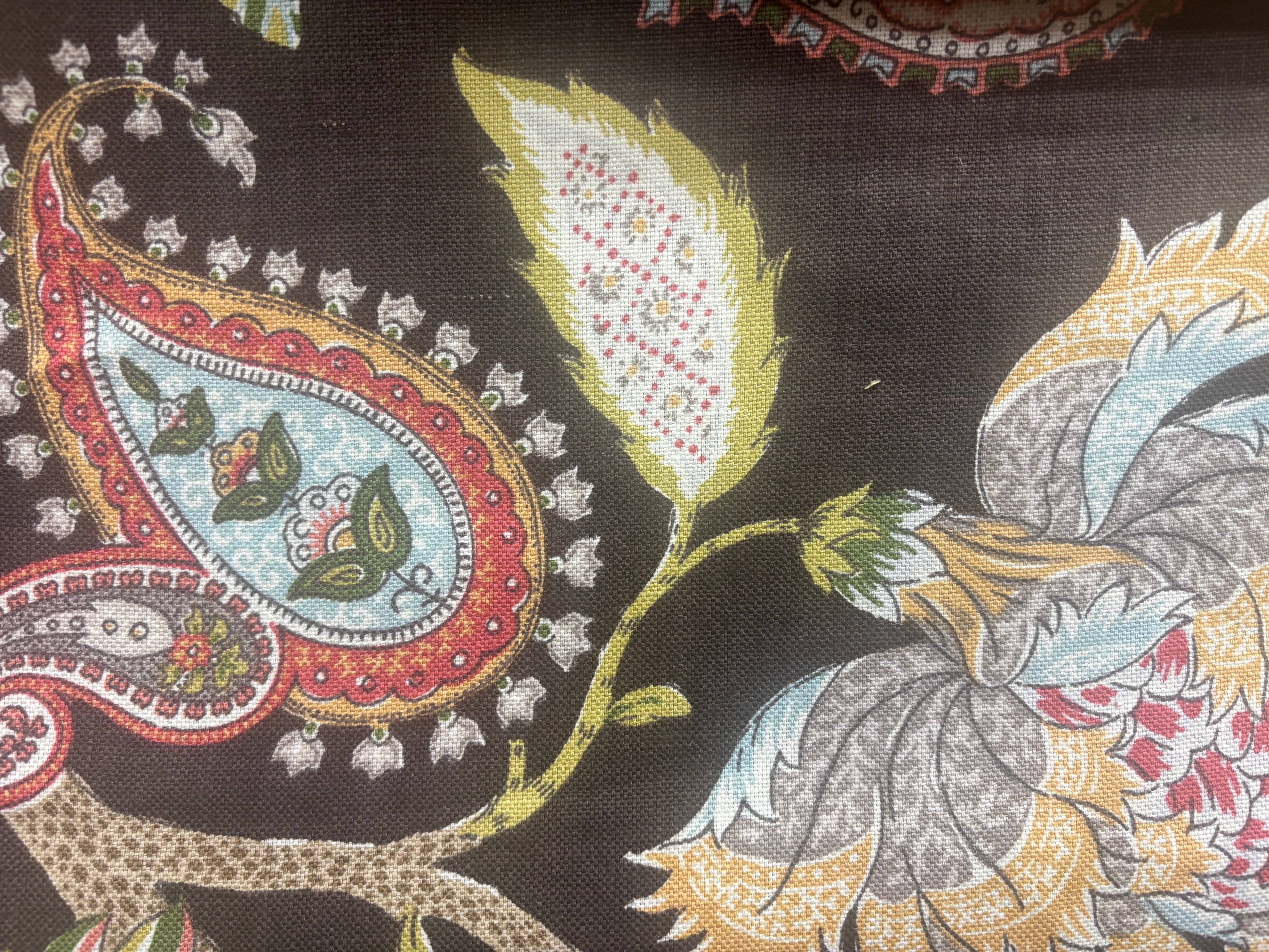 Multicolor Paisley & Floral Print Fabric – Classic Decorative Upholstery Textile